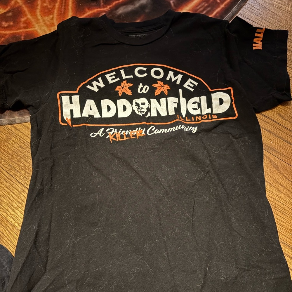 Black 'Welcome to Haddonfield' Graphic T-Shirt